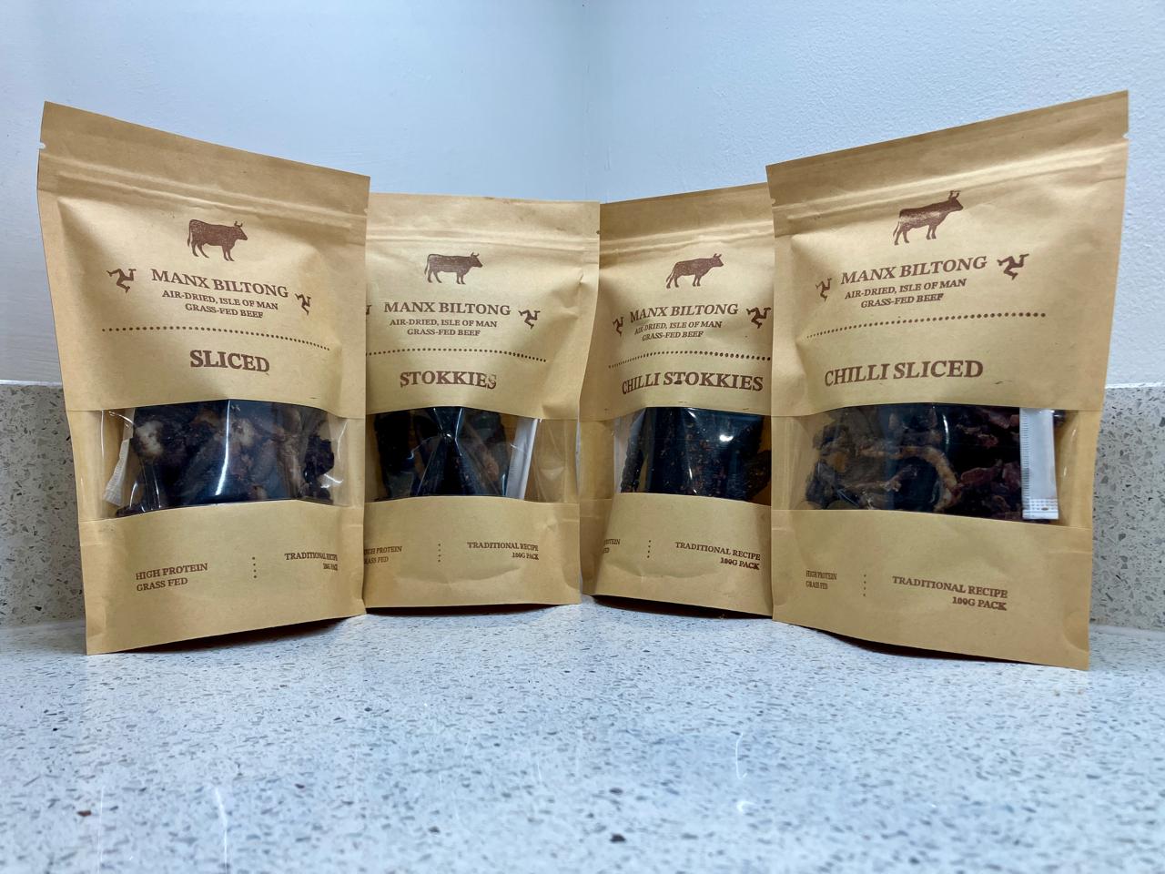 Complete lineup of Manx Biltong products
